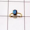 Natural Labradorite Cut Ring D - JBR999 Recently Collection Cut Oval Shape Gemstone With 18ct Gold Plating & Prong Setting Ring    Ring Size - 5to9US